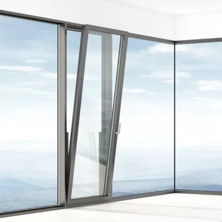 Inclinación de aluminio y girar ventanas de casco
