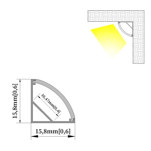 Perfil de canal de aluminio LED LED en forma de V